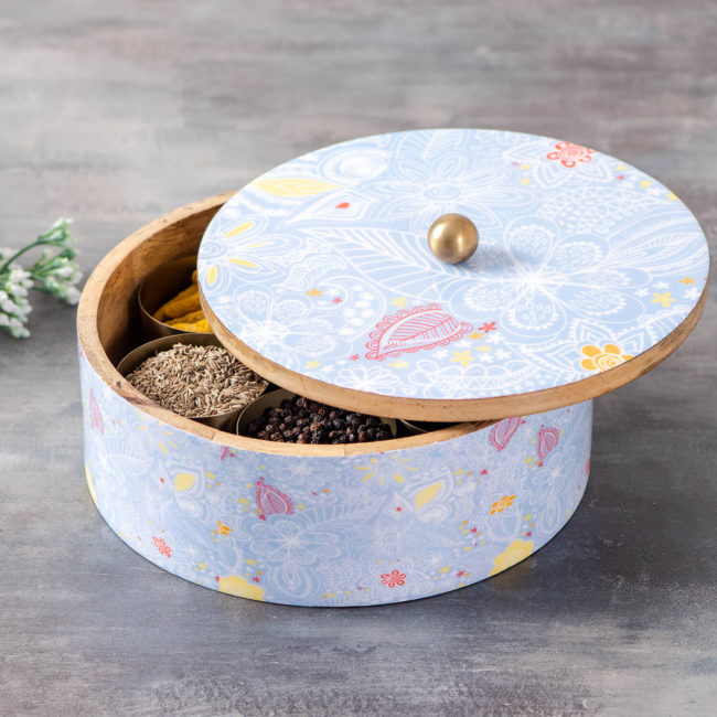 Voguish Masala Box 7 Jar- Blue