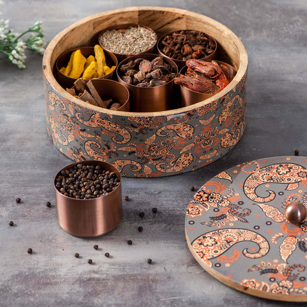 Voguish Masala Box 7 Jars - Grey