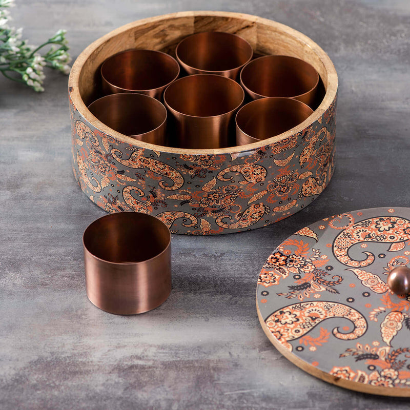 Voguish Masala Box 7 Jars - Grey