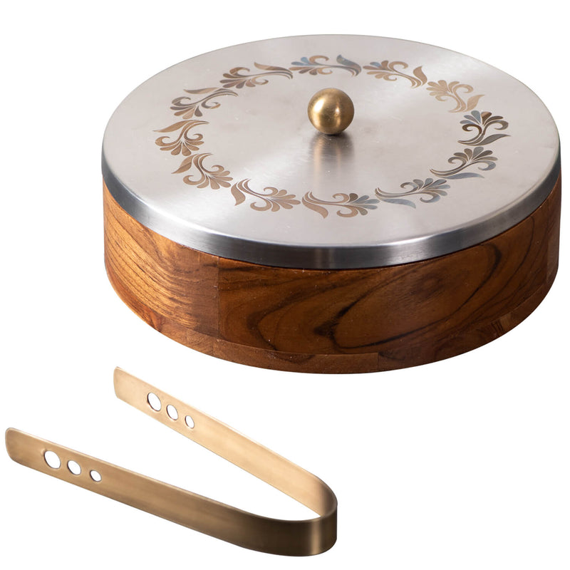 Voguish Roti Box Silver Lid