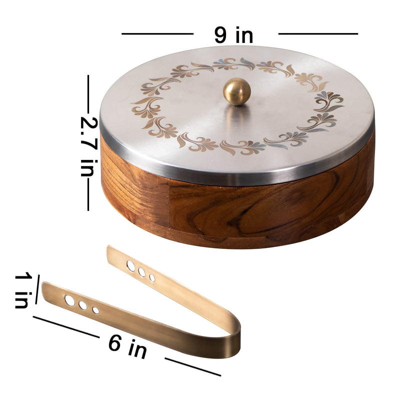 Voguish Roti Box Silver Lid