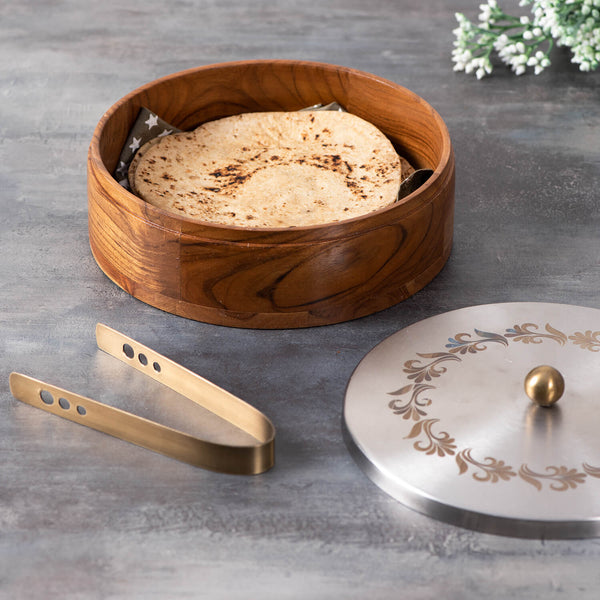 Voguish Roti Box Silver Lid
