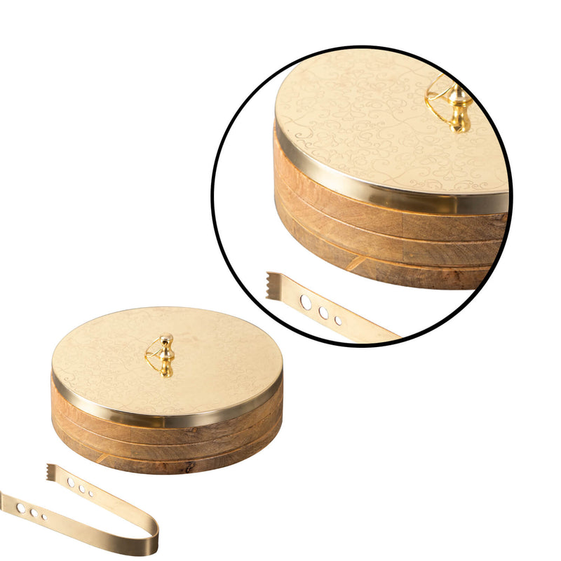 Authentic Roti Box Gold with Tong