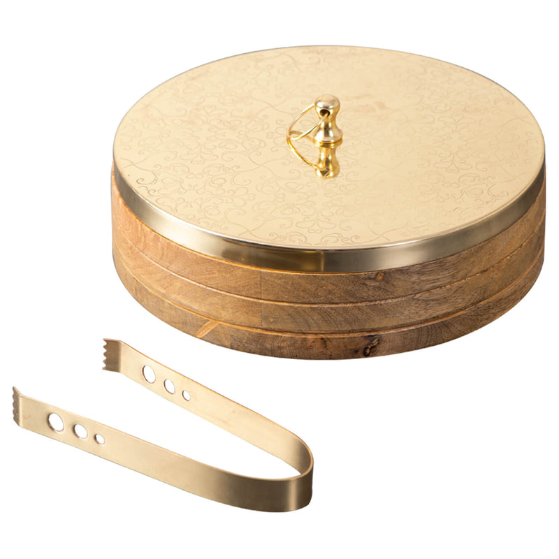 Authentic Roti Box Gold with Tong