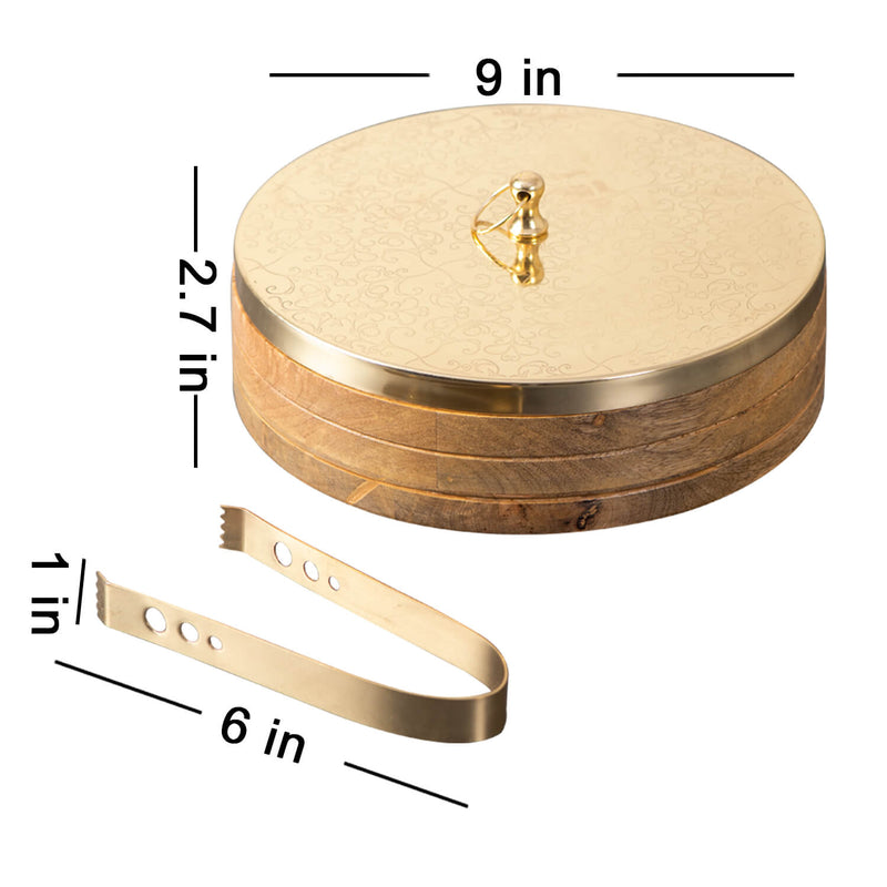 Authentic Roti Box Gold with Tong