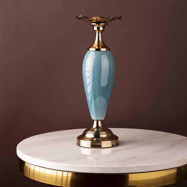 The Colonial Jade and Gold Decorative Candle Stand