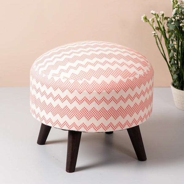 Pink Dotted Ottoman