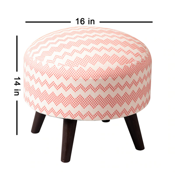 Pink Dotted Ottoman