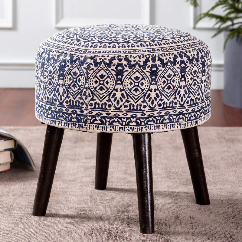 Blue Printed Ottoman