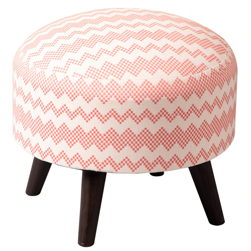 Pink Dotted Ottoman