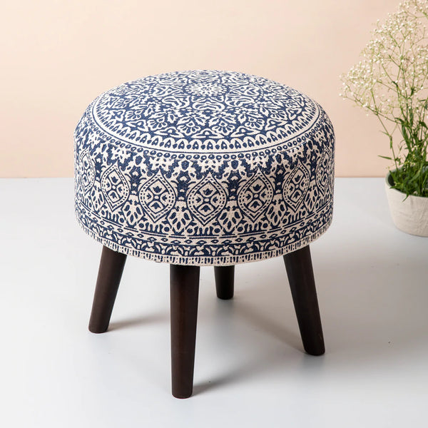 Blue Printed Ottoman