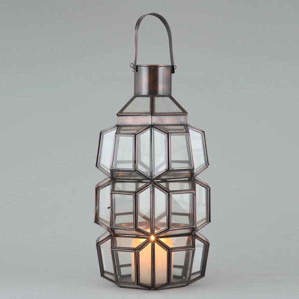 COPPER METAL FRAME LANTERN
