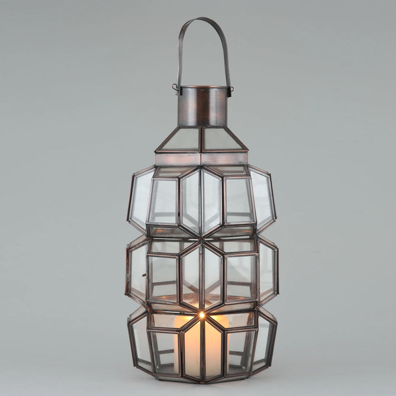 COPPER METAL FRAME LANTERN