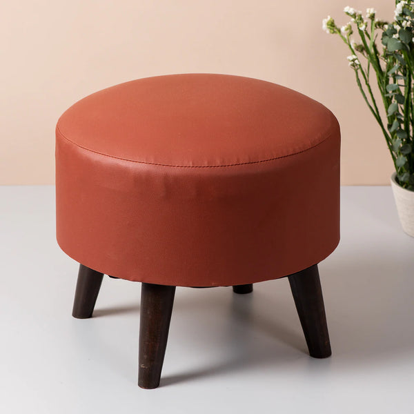 Leatherette Tan Ottoman