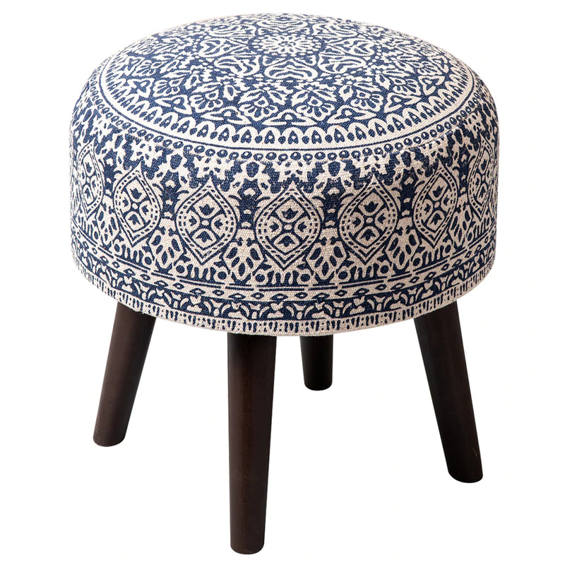 Blue Printed Ottoman