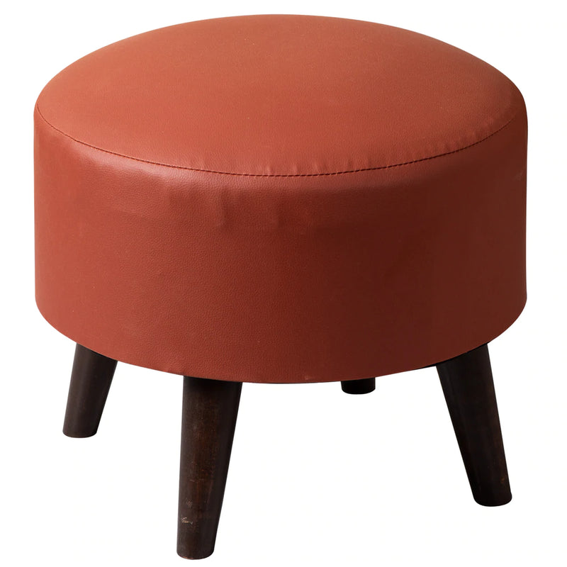 Leatherette Tan Ottoman