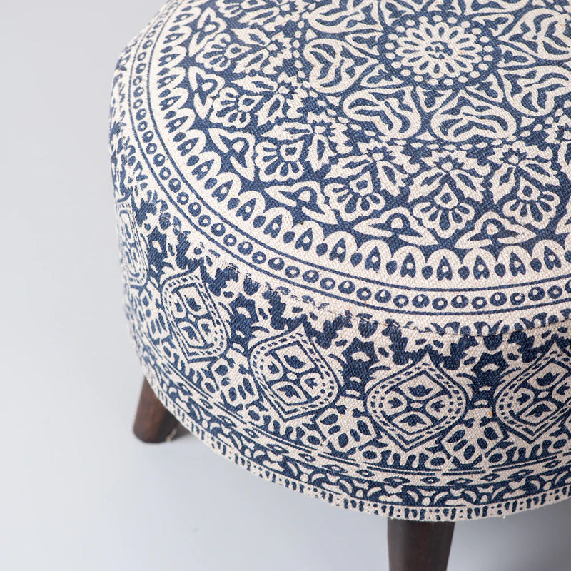 Blue Printed Ottoman