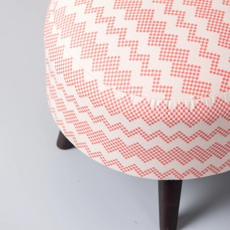 Pink Dotted Ottoman