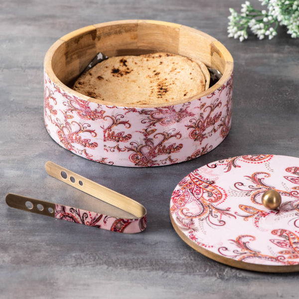 Voguish Chapatti Box Pink Enamel