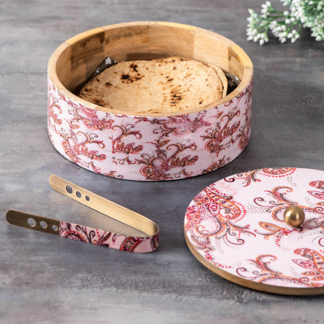 Voguish Chapatti Box Pink Enamel