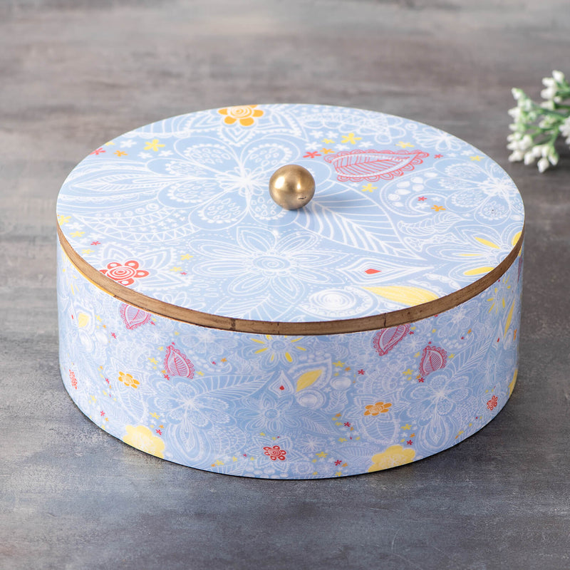 Voguish Chapatti Box Blue Enamel