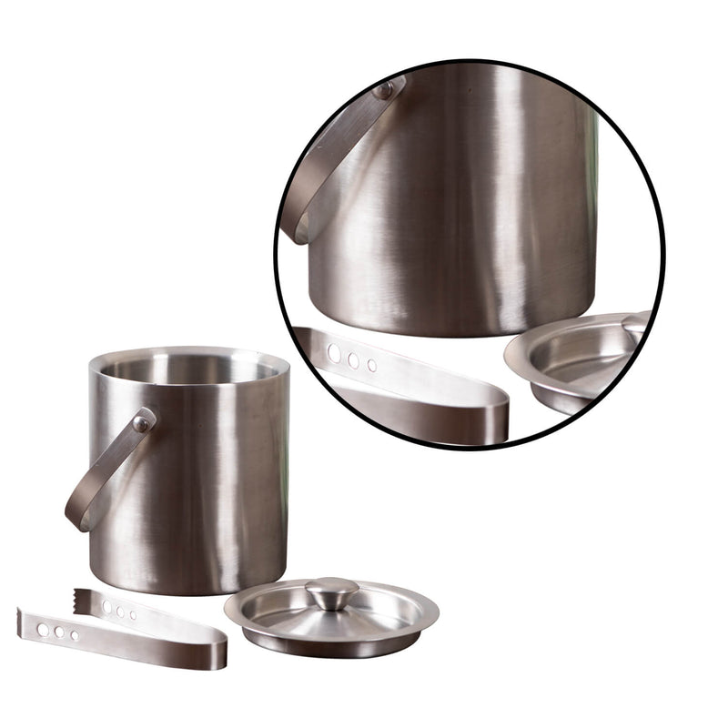 Stainless Steel Ice Bucket with Tong